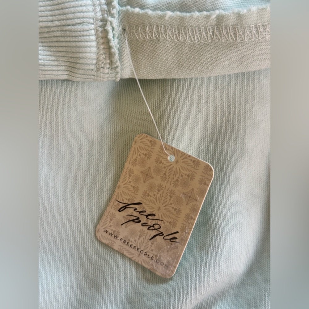 NWT sz S Free People We the Free Wallace Pullover sweatshirt in Sea Mist - Picture 10 of 12